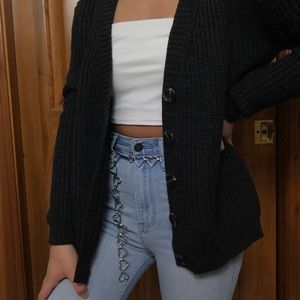 Forever 21 buttoned blank knitted cardigan